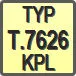 Piktogram - Typ: T.7626 KPL